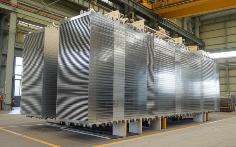 A large, newly built transformer core