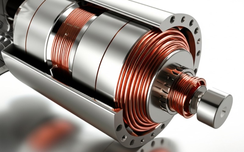 Advanced EV motor cutaway