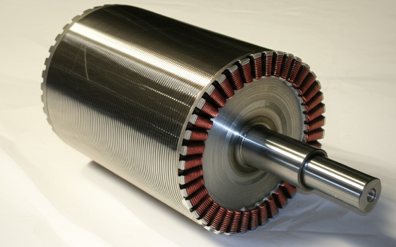 Assembled motor rotor core