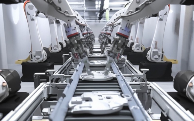 Automated industrial assembly line