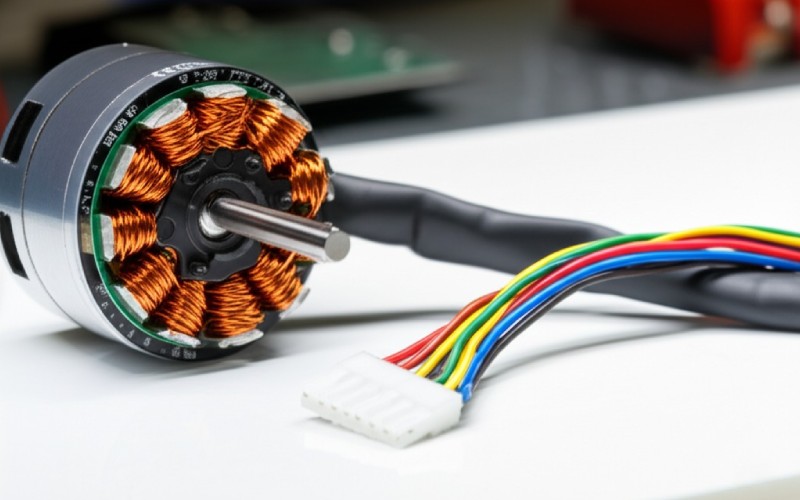 Disassembled sensored motor components