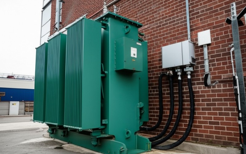 Industrial pad-mounted three-phase transformer