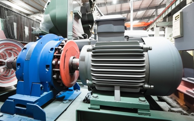 Motor powering industrial machine