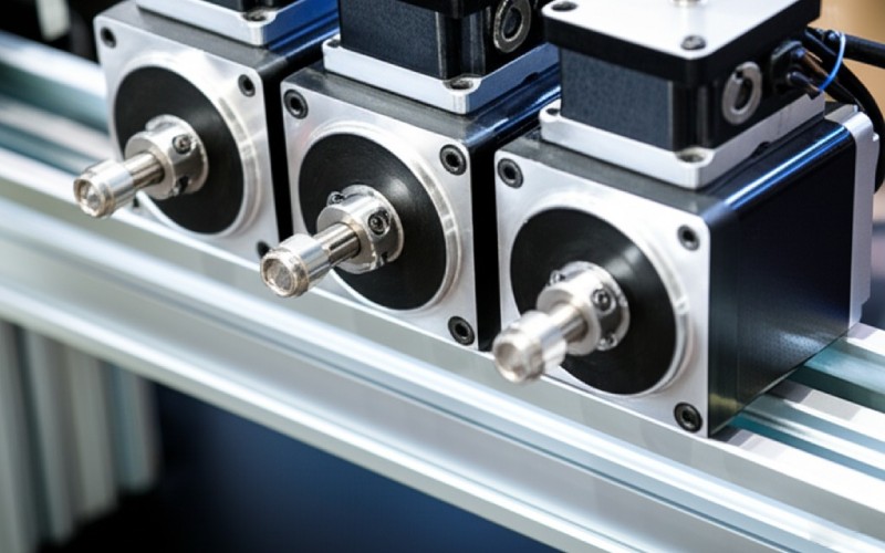 Multiple aligned stepper motors