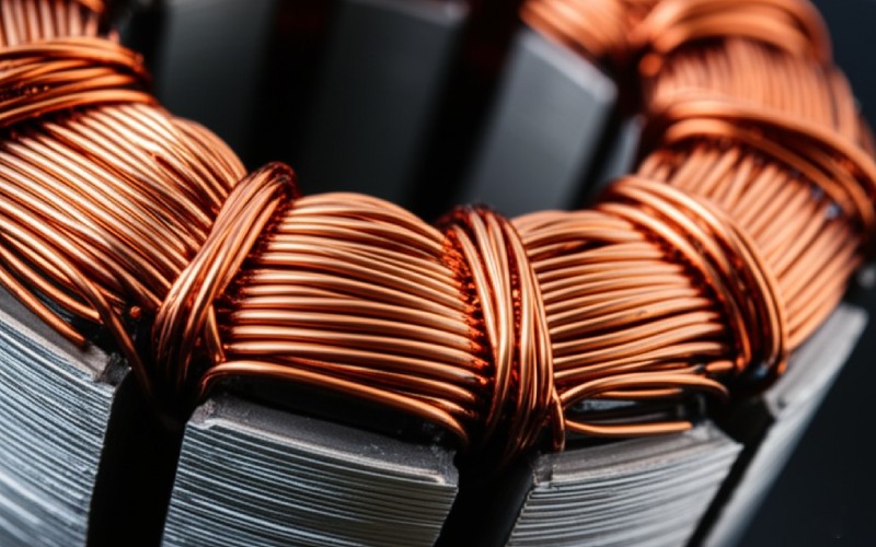Stator copper coil detail
