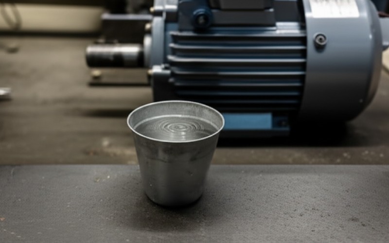 Vibration ripples in water near motor