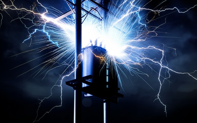 Drammatica esplosione notturna di un trasformatore elettrico