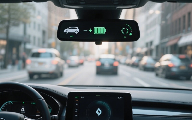 EV dashboard showing energy recovery