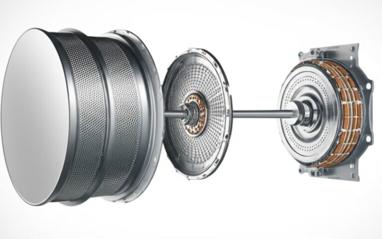 Exploded view of a washing machine motor