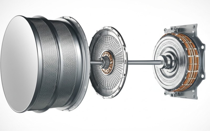 Exploded view of a washing machine motor