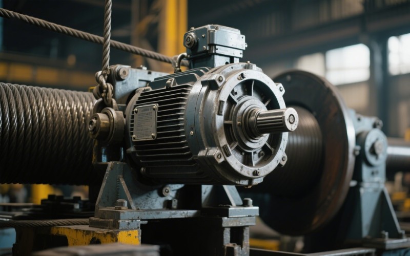 Heavy-duty motor on industrial machinery
