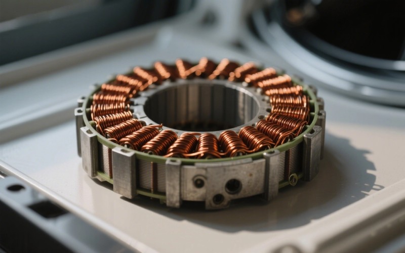 Macro view of washer stator windings
