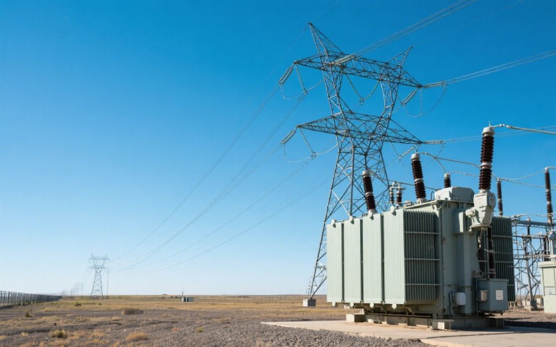 Power transformer with a transmission tower
