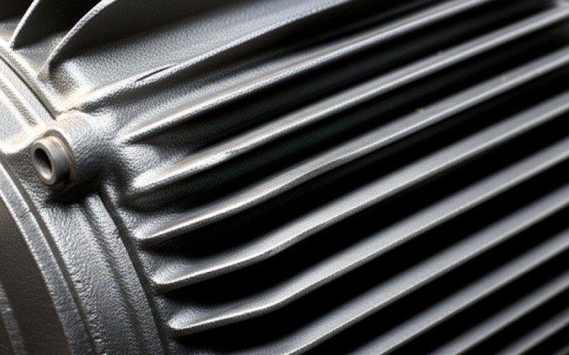 Close-up of TENV motor cooling fins