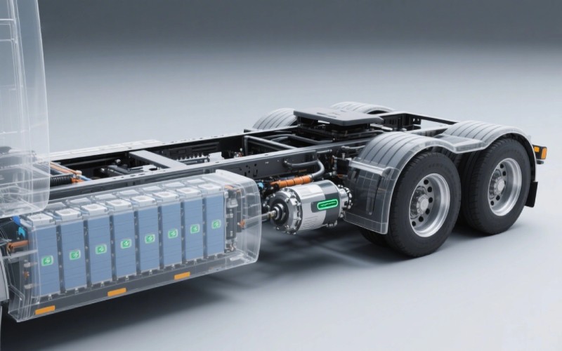 전기 트럭 섀시 컷어라운드 뷰