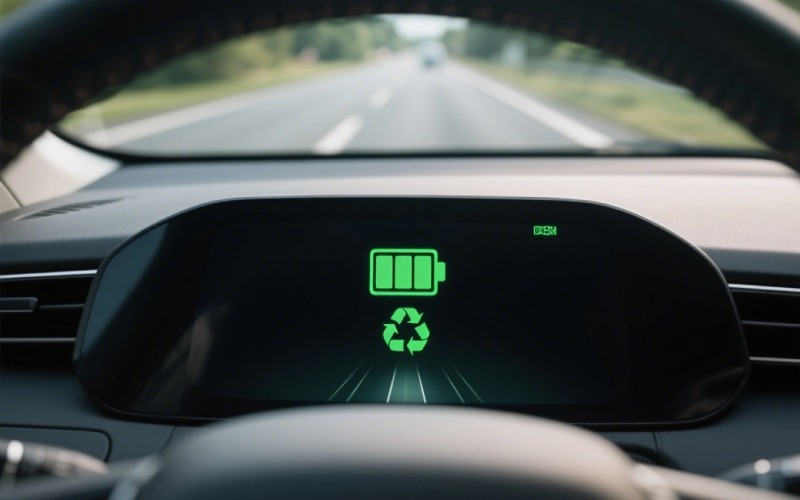 EV dashboard showing energy recovery