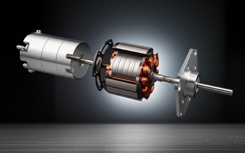 Explosionszeichnung der Teile des bürstenlosen Motors