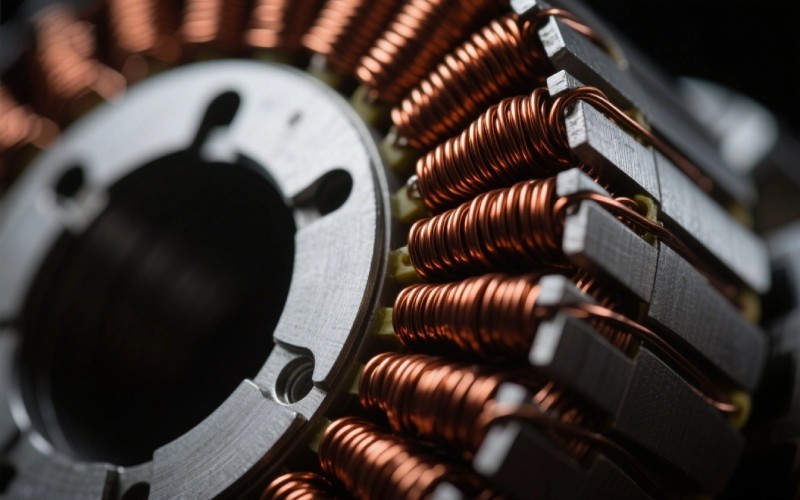 Bidikan makro belitan stator motor