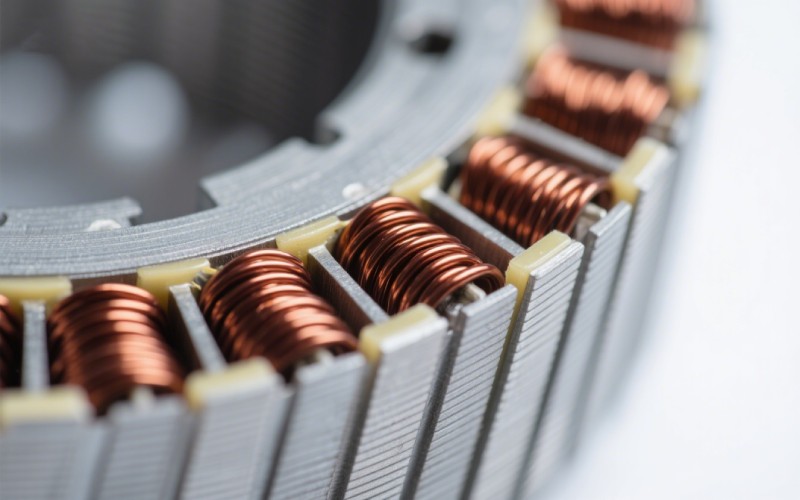 Macro view of motor laminations