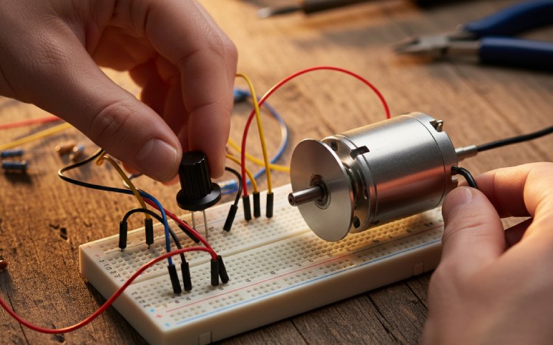 Adjusting a DC motor speed controller