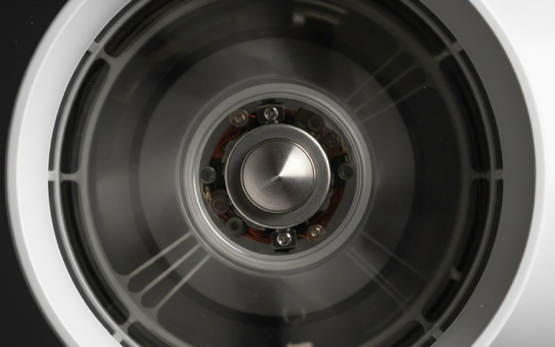 Nahaufnahme eines sich drehenden Haartrocknergebläses