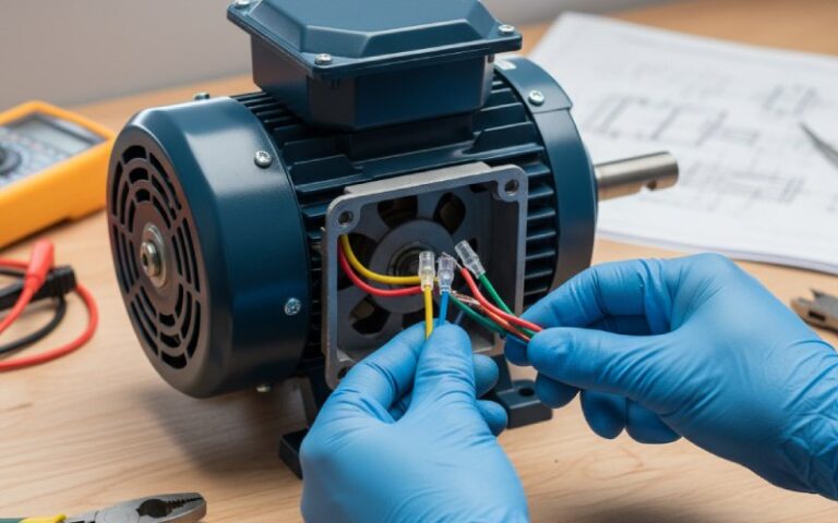 Fils de connexion sur le moteur électrique