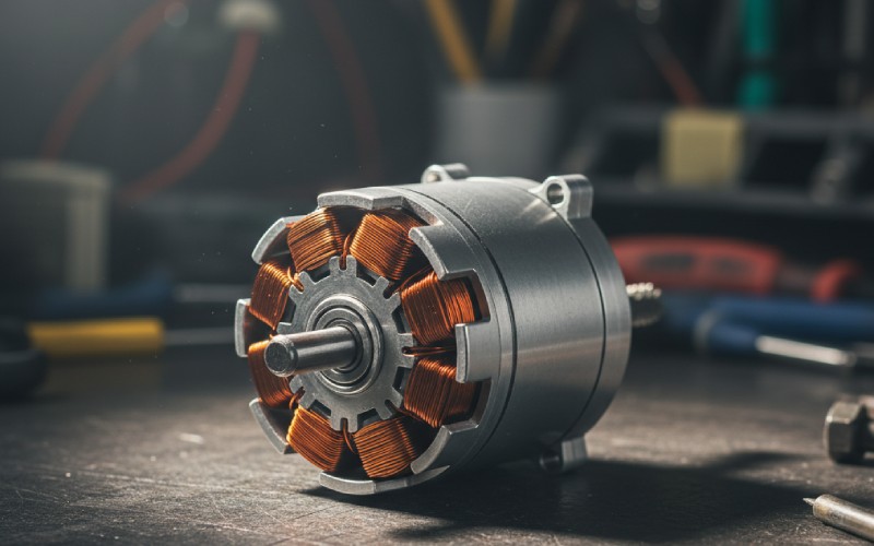 High-performance motor on a workbench