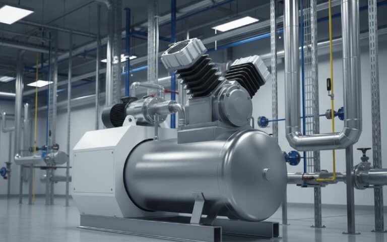 High-tech oil-free compressor in a modern plant