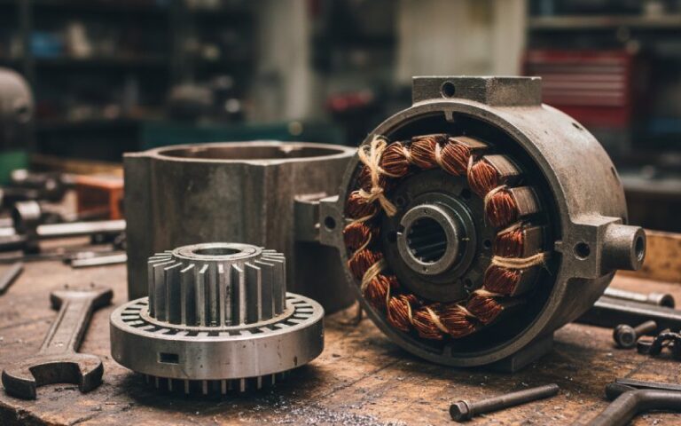 Induction motor on a workbench
