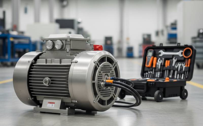 Newly installed industrial electric motor