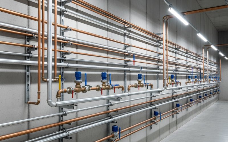 Organized network of industrial air pipes