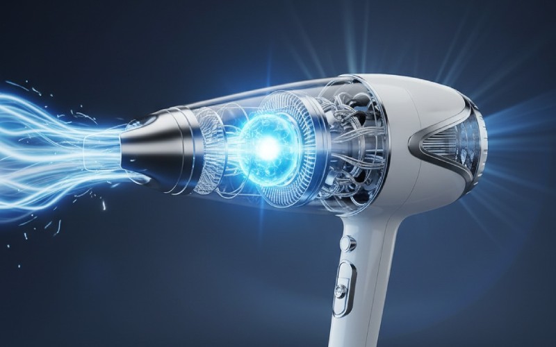 Stylized hair dryer motor airflow