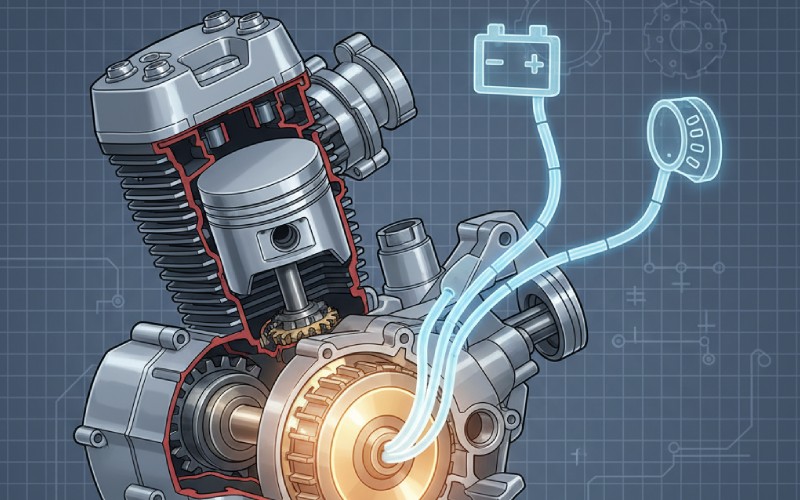Cutaway illustration of ATV stator function