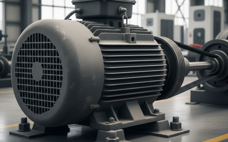 Industrieller Asynchronmotor in der Fabrik