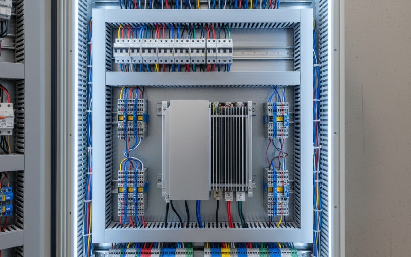 産業用モーター制御盤内部