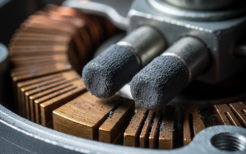 Entfernen von abgenutzten Kohlebürsten