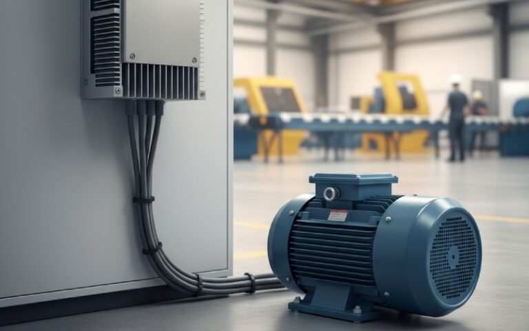 VFD controller connected to motor