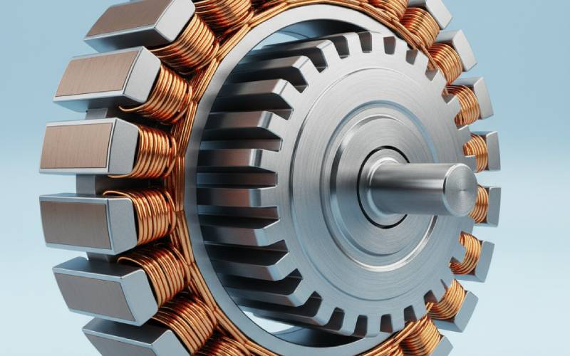 Electric motor core cutaway