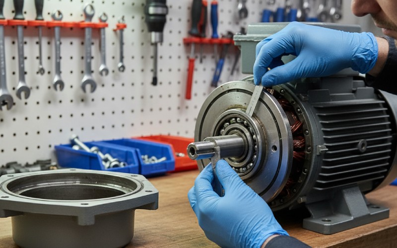 모터 베어링 유지보수 진행 중