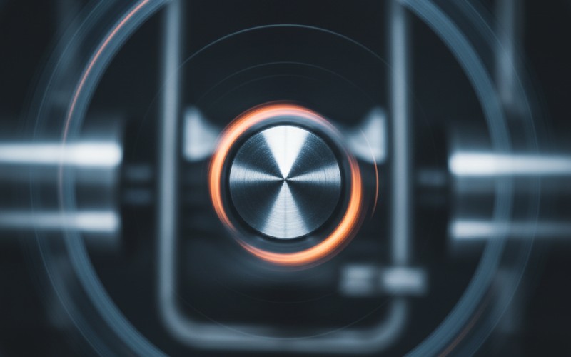 Arbre du moteur en rotation avec flou de mouvement