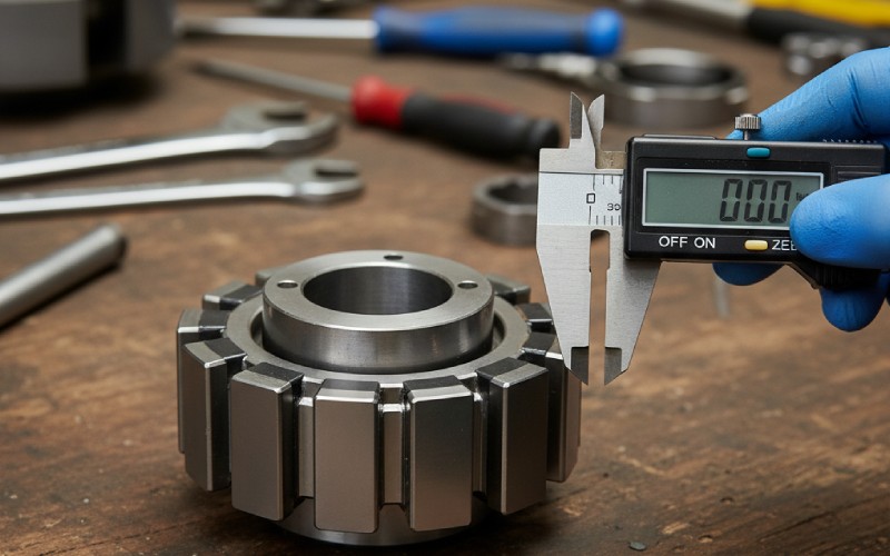 Rotor magnets under inspection