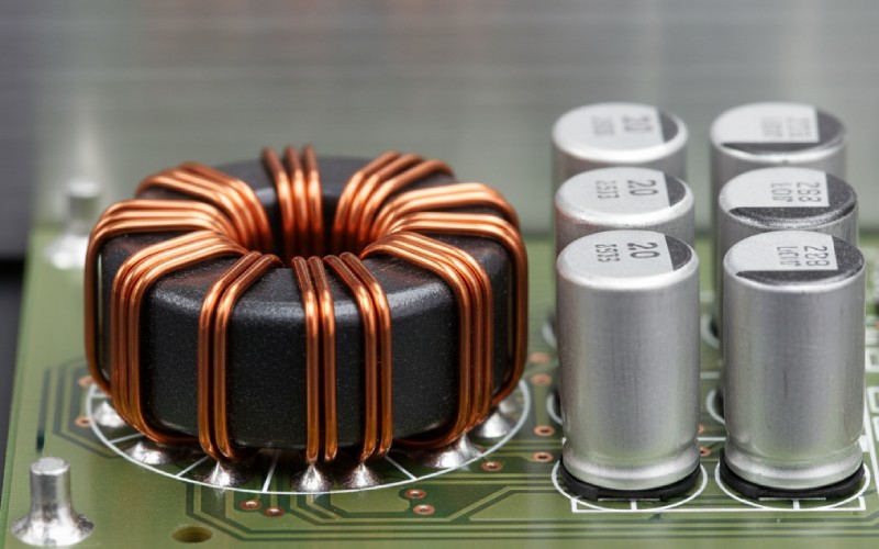 ferrite inductor with capacitors