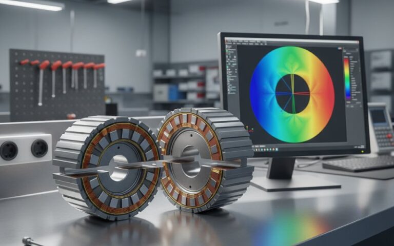 Simulationsszene für den Luftspalt eines Elektromotors