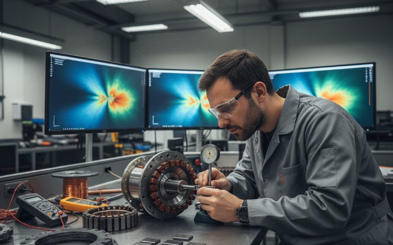 Het meten van de luchtspleet in een motorassemblage
