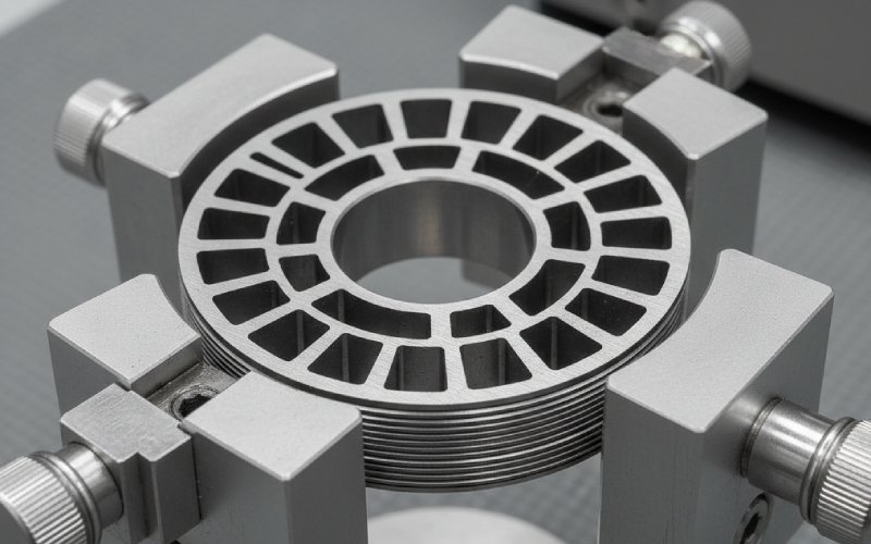 Close-up rotor lamination section
