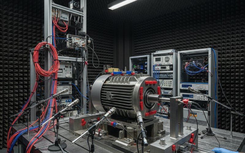 SRM onder akoestische en trillingstests in het laboratorium