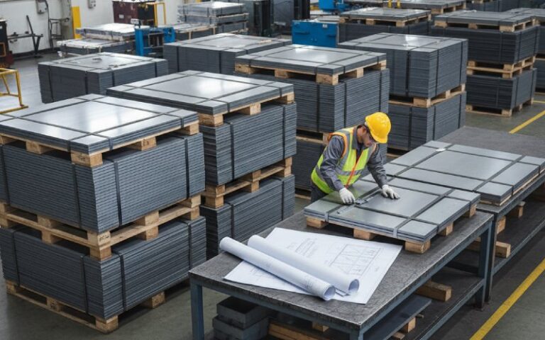 Pile di lamierini per trasformatori in fabbrica