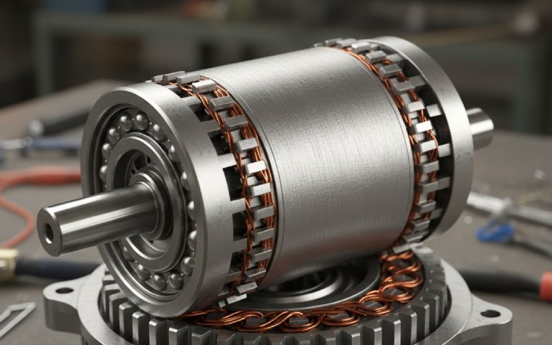 Geometri rotor pada motor traksi