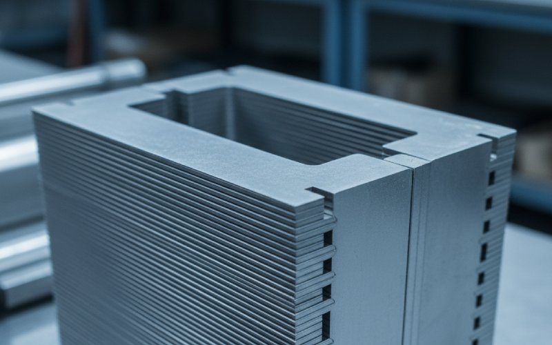 Close-up of Hi-B CRGO laminations