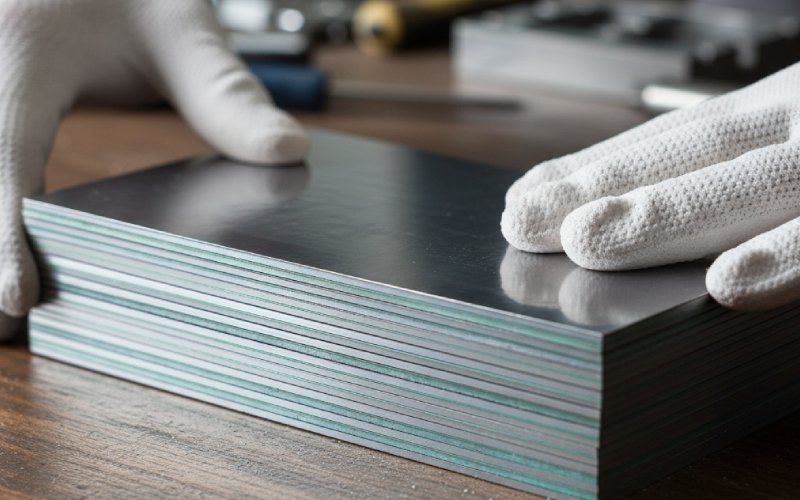 close-up of coated laminations